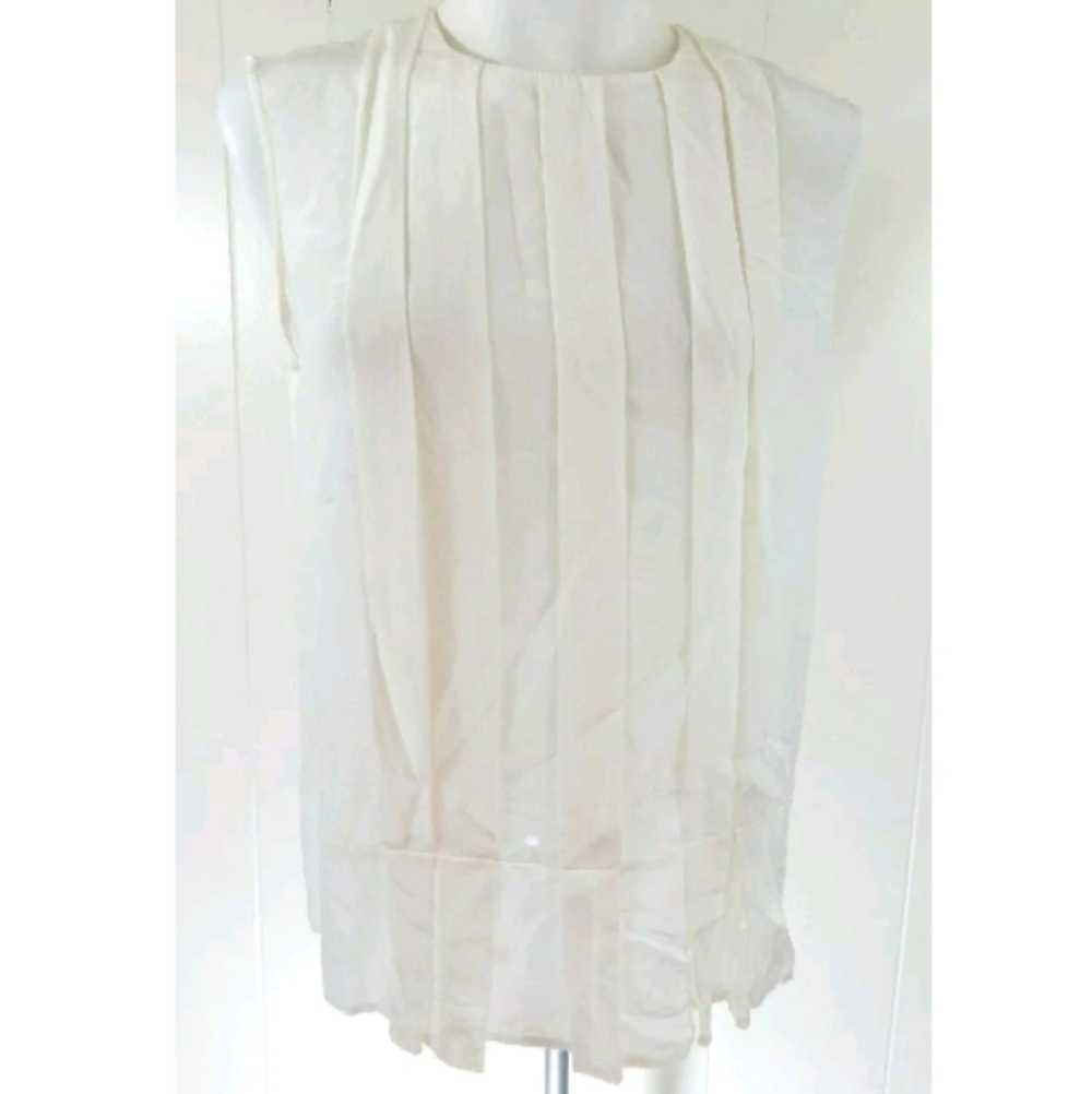 Weekend Max Mara Pleated Silk Sleeveless Top